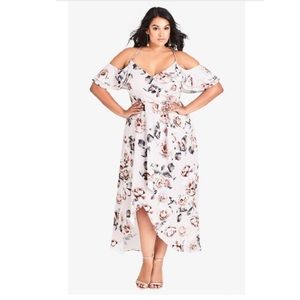 NWT City Chic Champagne Rose Maxi Dress Size 16